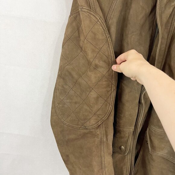 Timberland Weatherproof Calf Skin Leather Heavy Jacket Brown Distressed MEDIUM - Picture 4 of 10